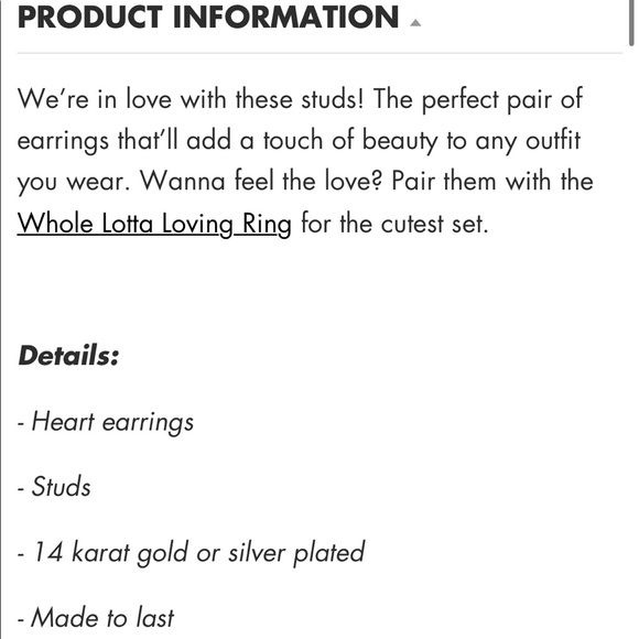 NWT 14k gold plated heart studs - Picture 3 of 8